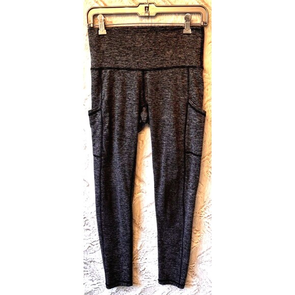 Aerie Chill Play Move Leggings Size M Dark Gray Square Front Pockets Loungewear - Picture 2 of 13